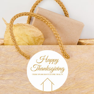Anpassningsbar Real Gods Company Happy thanksgivin Runt Klistermärke