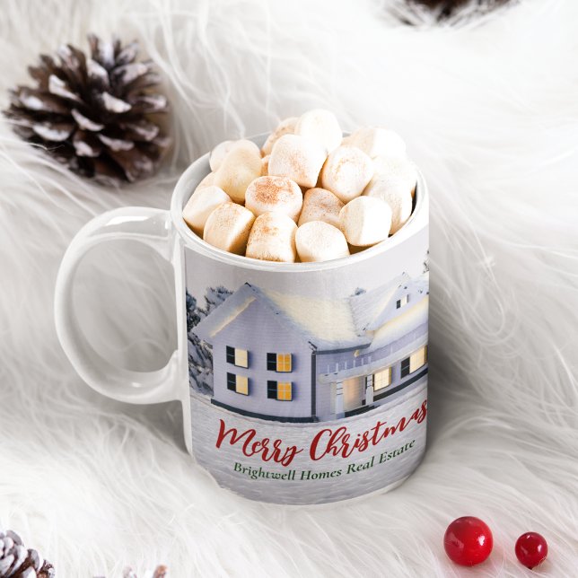 Anpassningsbar Real Gods Company Winter House-jul Kaffemugg (Skapare uppladdad)