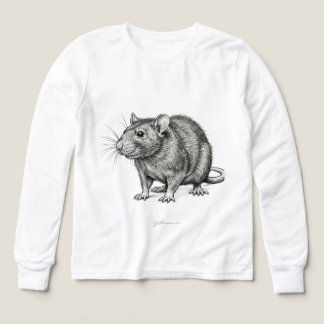 Anpassningsbar realistisk mus skiss pojkar långärm t shirt
