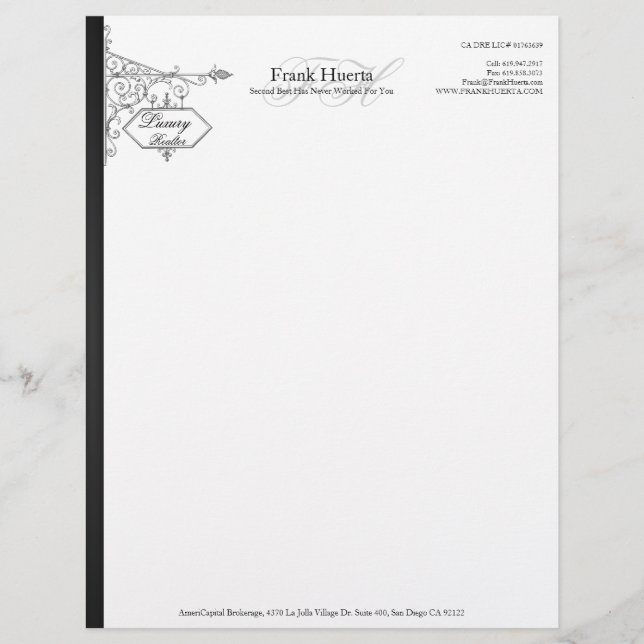 Anpassningsbar Realtor Business Letterhead V1 Brevhuvud (Framsida)