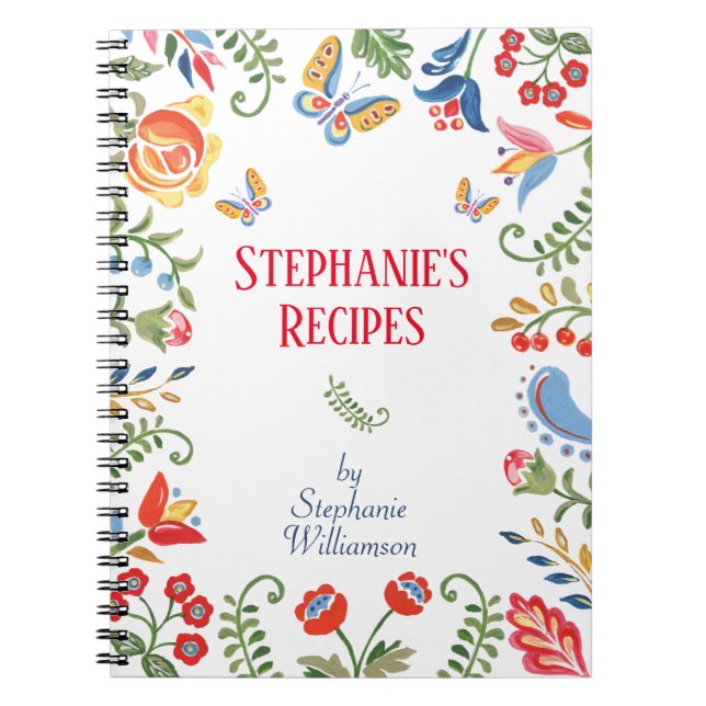 Anpassningsbar Recept för folkboksbild i bärbara d Anteckningsbok (Framsidan)