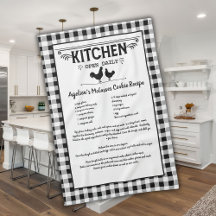 Anpassningsbar Recipe Black White Farmhouse Buffal