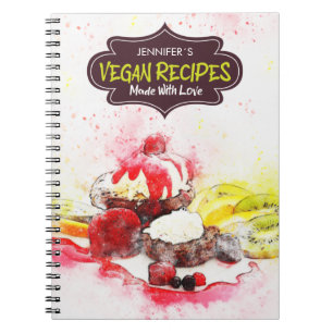 Anpassningsbar Recipe Bok, Vegan Recipes made with Anteckningsbok