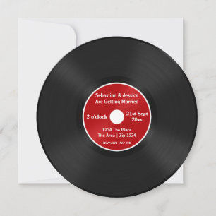 Anpassningsbar Record Album Novelty Bröllop Inbjudningar