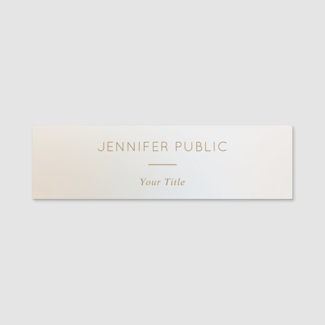 Anpassningsbar Rectangle Namn Personals Elegant Namnbricka (Framsida)