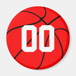 Anpassningsbar Red and Black Basketball Fridge Mag Magnet