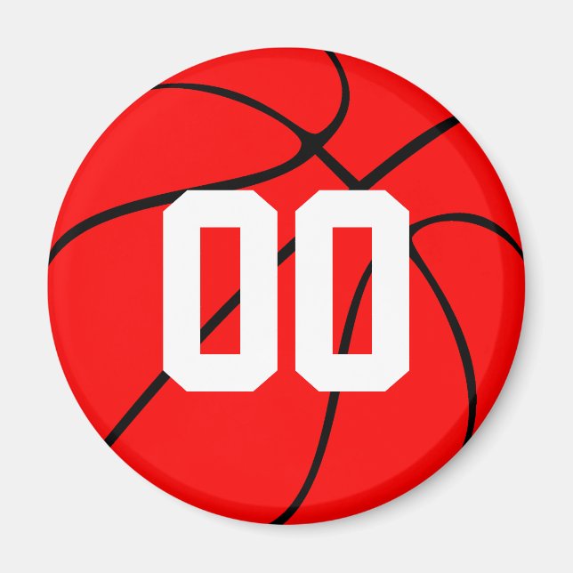 Anpassningsbar Red and Black Basketball Fridge Mag Magnet (Framsidan)