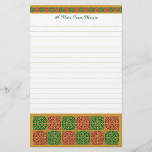 Anpassningsbar Red and Grönt Helgdag Stationery Li Brevpapper