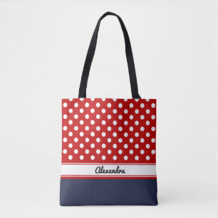 Anpassningsbar Red and White Polka dots med flottb Tygkasse