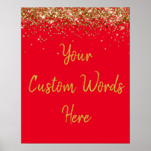 Anpassningsbar Red Anniury Party Photo Prop Poster