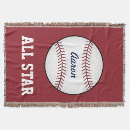 Anpassningsbar Red Baseball Kids Throw Blanket Gif Mysfilt