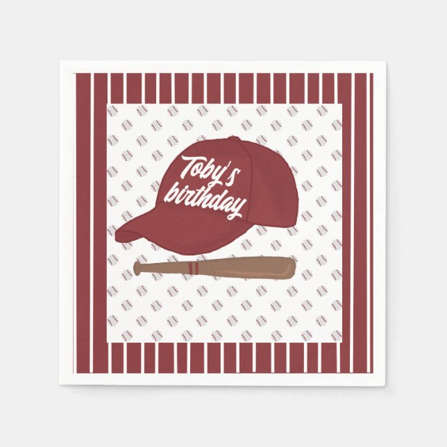 Anpassningsbar Red baseball napkins Pappersservett (Framsidan)