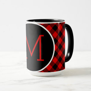 Anpassningsbar Red Black Buffalo Check Play Mönste Mugg
