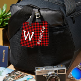 Anpassningsbar Red Black Buffalo Lumberjack Mönste Bagagebricka