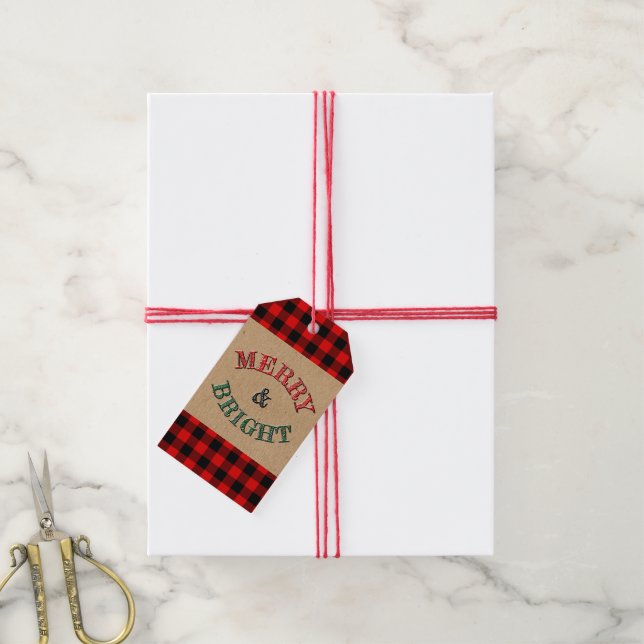 Anpassningsbar Red Black Buffalo Lumberjack Play M Presentetikett (Med Snöre)