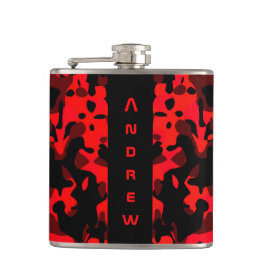 Anpassningsbar Red Black Camouflage Masculine Flas Fickplunta