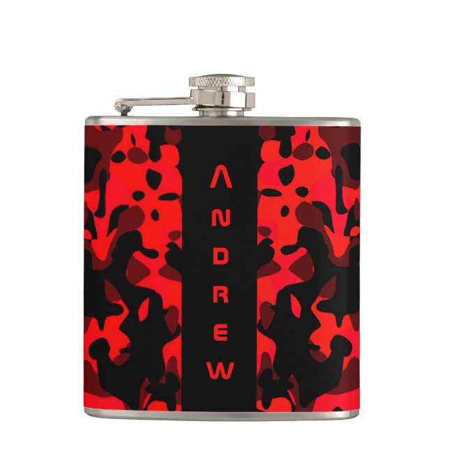 Anpassningsbar Red Black Camouflage Masculine Flas Fickplunta (Framsidan)