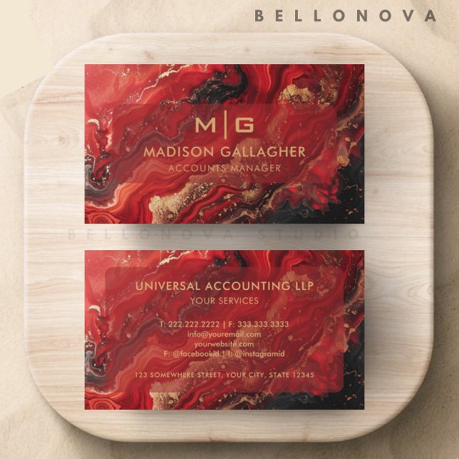 Anpassningsbar Red Black Guld Space Cosmos Profess Visitkort (Custom Red Black Gold Space Cosmos Professional Business Card)