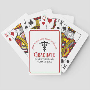 Anpassningsbar Red Black Medical School Studenten Casinokort