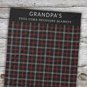 Anpassningsbar Red Black Play Funny Grandpa Food C Fleecefilt