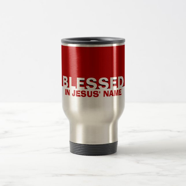 Anpassningsbar Red BLESSED in Jesus Namn Christian Resemugg (Center)