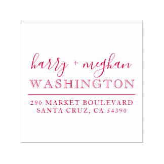 Anpassningsbar Red Bröllop Namn Returadress Självfärgande Stämpel