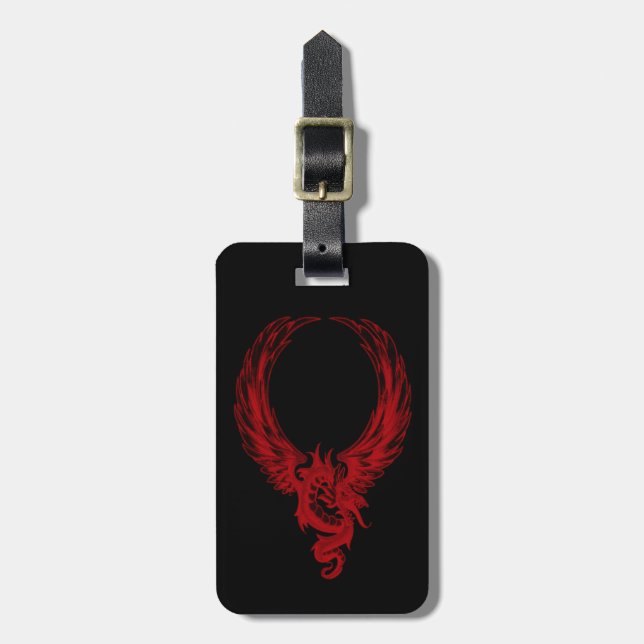 Anpassningsbar Red Dragon Ryuu Luggage Tag Bagagebricka (Vertikal Framsida)