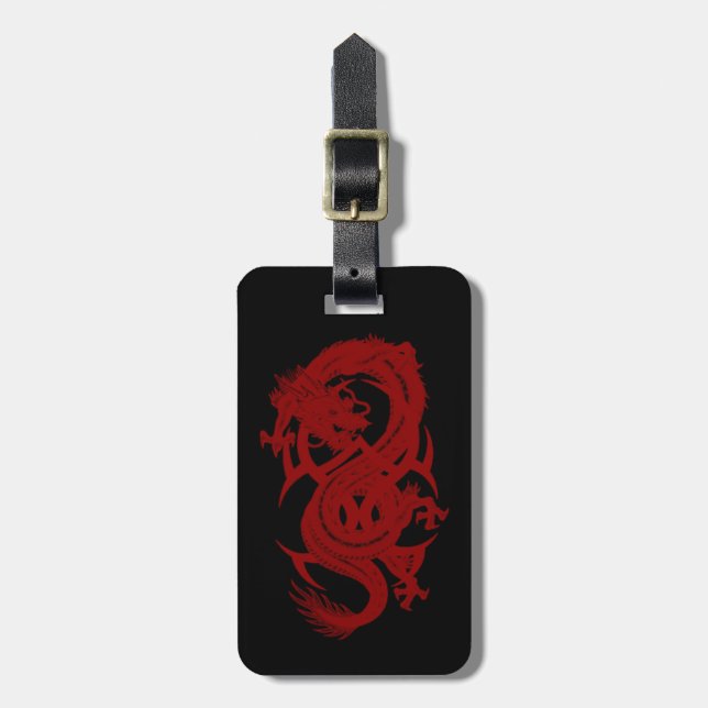 Anpassningsbar Red Dragon Xiuhcoatl Luggage Tag Bagagebricka (Vertikal Framsida)