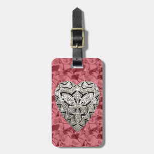 Anpassningsbar Red Elegant Designer Heart Luggage Bagagebricka