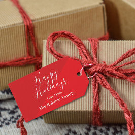 Anpassningsbar Red Glad helg Gift Märkres Presentetikett