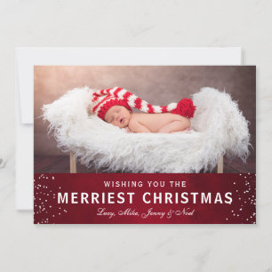 Anpassningsbar Red God jul Photo Collage Quote Julkort