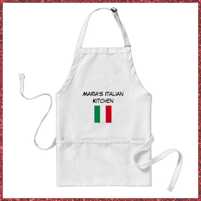 Anpassningsbar Red Grönt & White Italy Flagga Kitc Förkläde (Bookmark my store: https://www.zazzle.com/store/capricepetit?rf=238091145531749709)