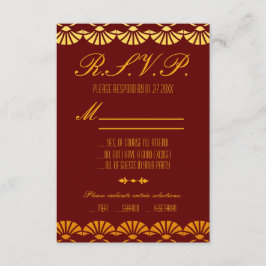 Anpassningsbar Red & Guld Art Deco Stil OSA kort