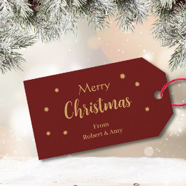 Anpassningsbar Red & Guld God jul Presentetikett