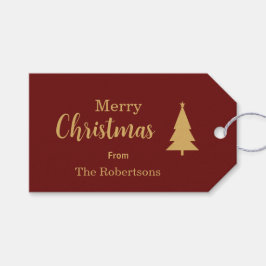 Anpassningsbar Red & Guld God jul Presentetikett