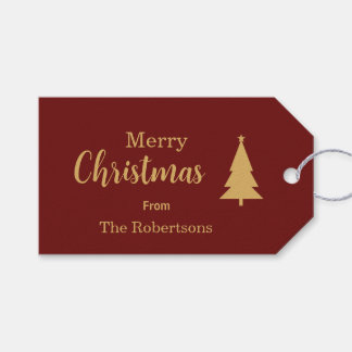 Anpassningsbar Red & Guld God jul Presentetikett
