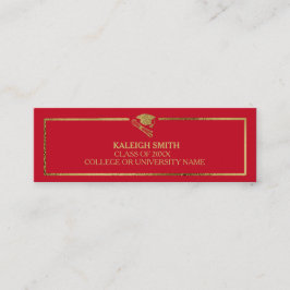 Anpassningsbar Red Guld Studenten infoga Namn-kort