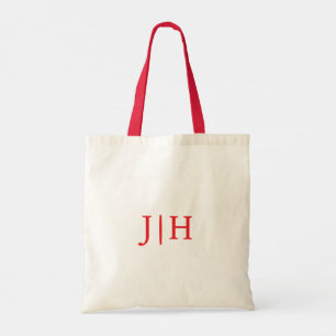 Anpassningsbar Red Handle Preppy Red Monogram Toar Tygkasse