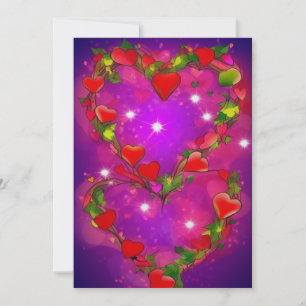 Anpassningsbar Red Hearts Personlig Valentines day Julkort
