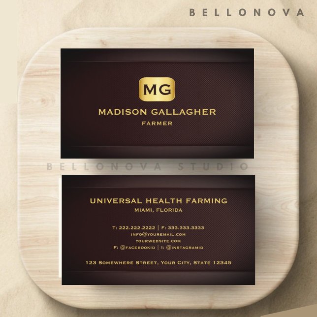 Anpassningsbar Red Maroon Guld Agriculture Profess Visitkort (Custom Red Maroon Gold Agriculture Professional Business Card)