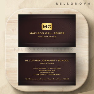 Anpassningsbar Red Maroon Guld Education Professio Visitkort