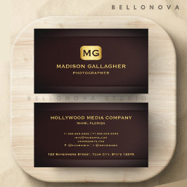 Anpassningsbar Red Maroon Guld Kreativ Media Profe Visitkort