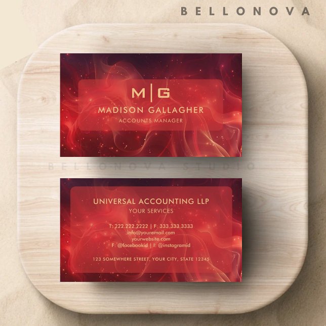 Anpassningsbar Red Maroon Space Cosmos Professione Visitkort (Custom Red Maroon Space Cosmos Professional Business Card)