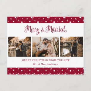 Anpassningsbar Red Married and Merry Helgdag Postc Helg Vykort