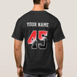 Anpassningsbar Red Number 45 Personlig T-Shirt