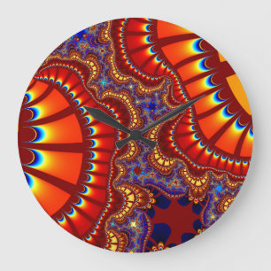 Anpassningsbar Red Orange Remix Wall Clock Stor Klocka