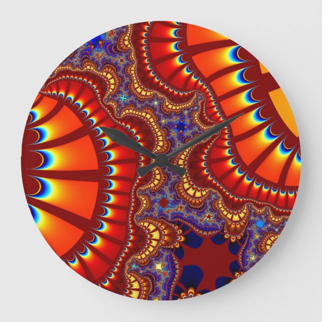 Anpassningsbar Red Orange Remix Wall Clock Stor Klocka (Framsida)