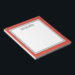 Anpassningsbar Red Orange White Editable Färg Anteckningsblock<br><div class="desc">Anteckningsblocket Röd/orange (färg kan redigeras i bakgrunden) personlig med ditt namn eller valfri text som du väljer längst upp.</div>
