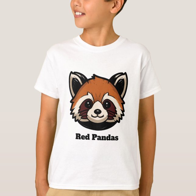 Anpassningsbar Red Panda Youth T-Shirt (namn och n (Framsida)