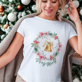 Anpassningsbar Red Poinsettia Snöflingor jul Utand T Shirt